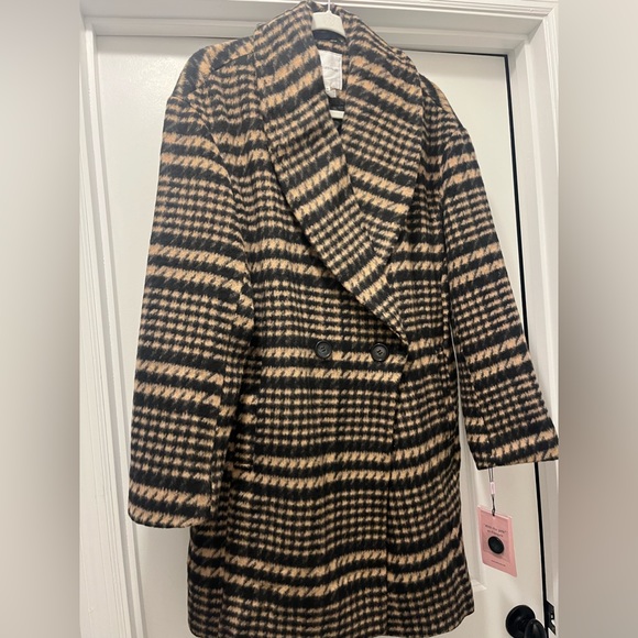 AVEC LES FILLES
BRUSHED FAUX WOOL PLAID COAT FOR WOMEN|NWT|SZ M - Picture 3 of 6